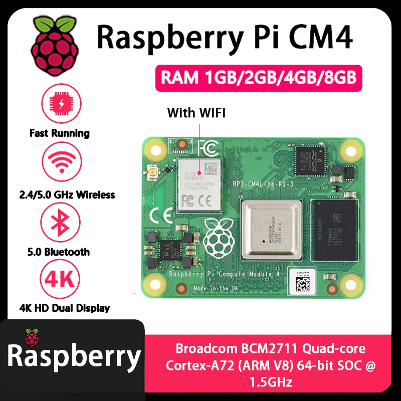 Raspberry Pi CM4 1GB/2GB/4GB/8 - огляд і ціна Raspberry Pi Cm4 8Gb Ram 32Gb Emmc Wifi