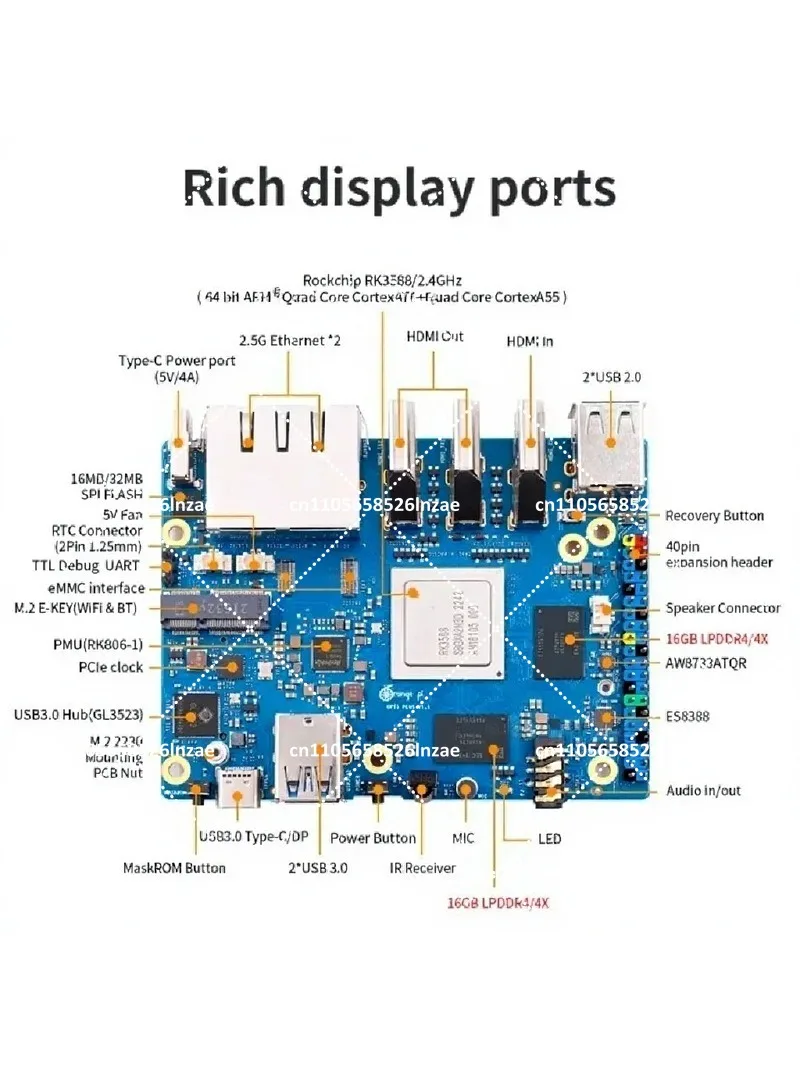 Orange Pi 5 plus Single Board  - огляд і ціна Orange Pi 5 Plus 32Gb