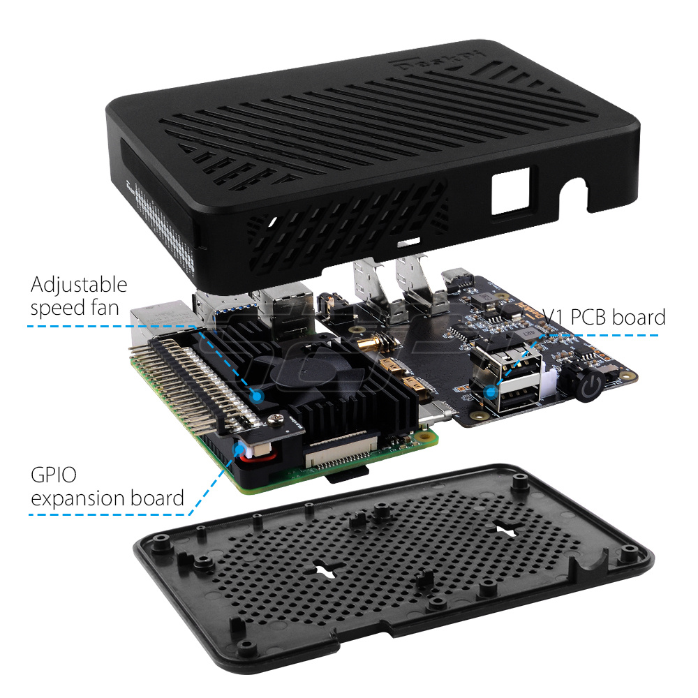 52Pi Raspberry Pi 4 Model B De - огляд і ціна Deskpi Super6C