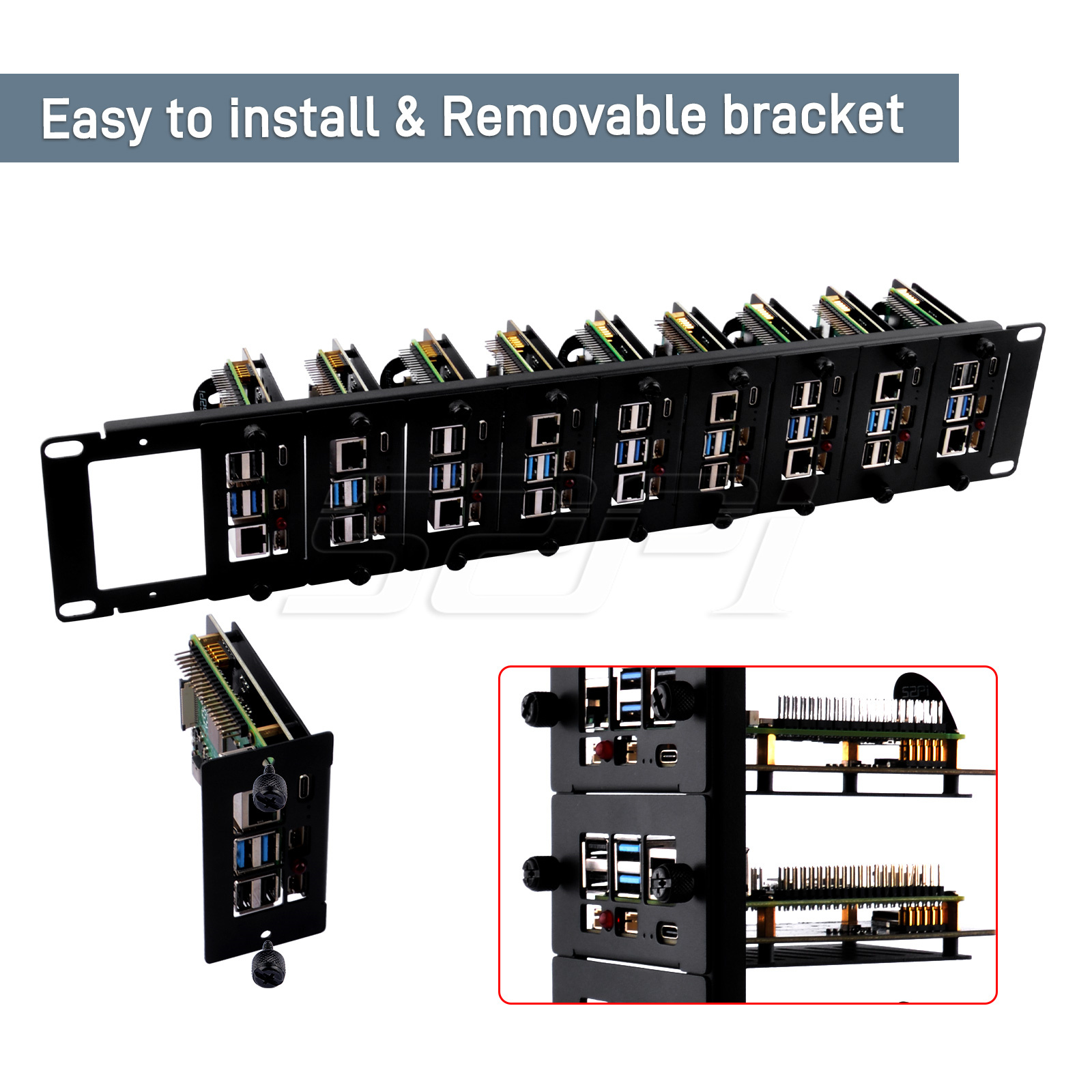 52Pi 2U Rackmount Steel Bracke - огляд і ціна Deskpi Super6C
