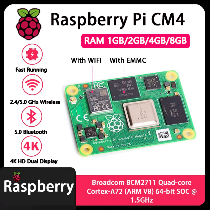 Raspberry Pi CM4 1GB/2GB/4GB/8 - огляд і ціна Raspberry Pi Cm4 8Gb Ram 32Gb Emmc Wifi